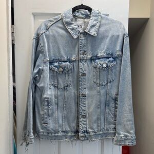 Zara Light Wash Distressed Denim Jacket - Men's